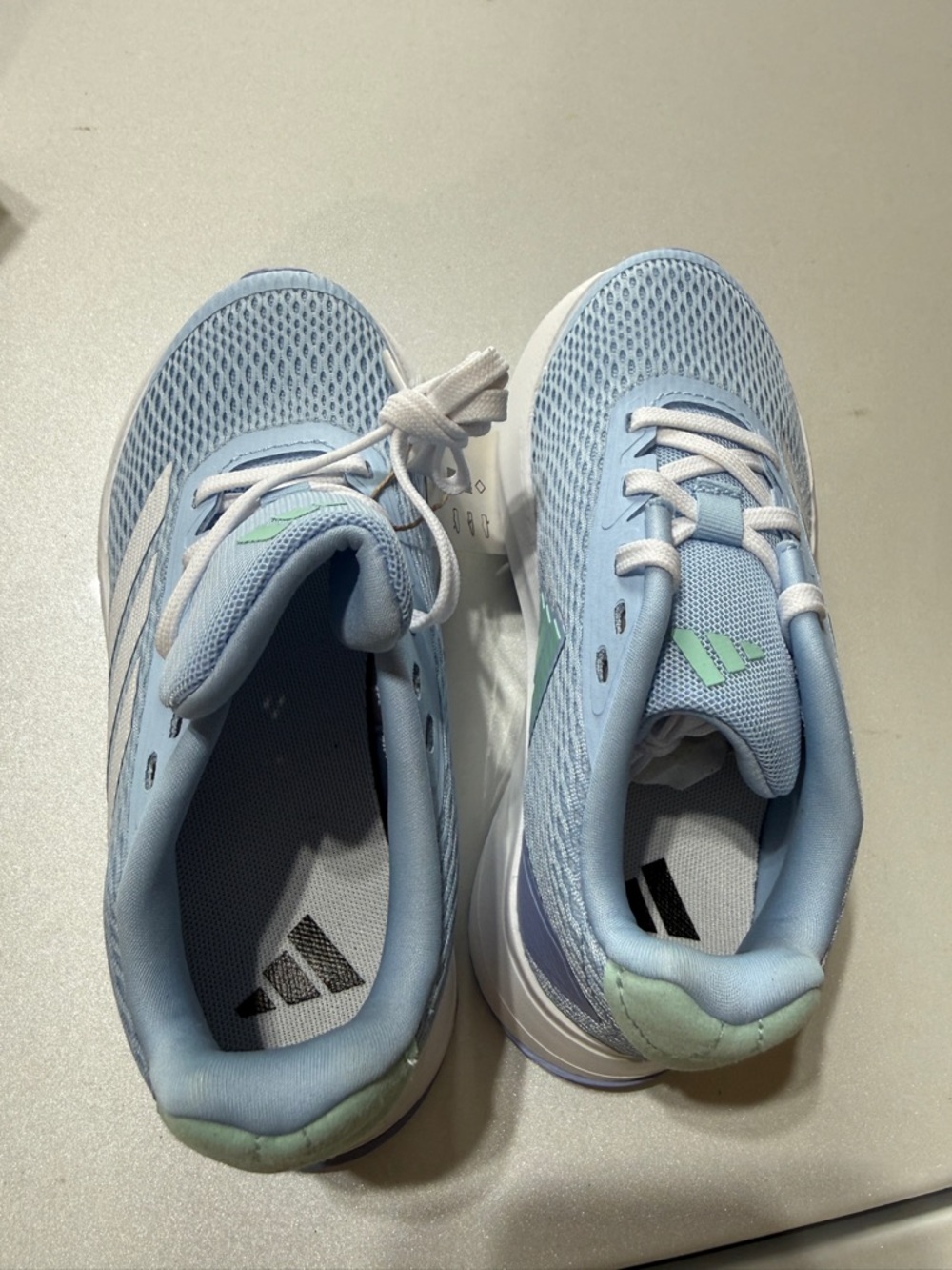 NWT adidas Duramo SL Kids Light Blue and Mint Mesh Sneakers size 12.5